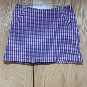 Lija Purple and Pink Plaid Mini Skirt
